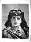 Original Old Antique Print 1881 Portrait Doubt Beautiful Woman 19th