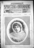 Original Old Antique Print Portrait Miss Alice Raynor Beautiful Woman 1881 19th