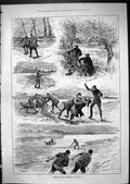 Old Antique Print 1881 Thames River Keepers Poachers Fishing Net London 19th