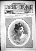 Original Old Antique Print Portrait Mlle. Palladino Beautiful Woman 1881 19th