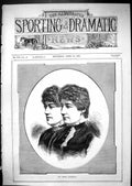 Original Old Antique Print 1881 Portrait Misses Kingsbury Beautiful Women 19th