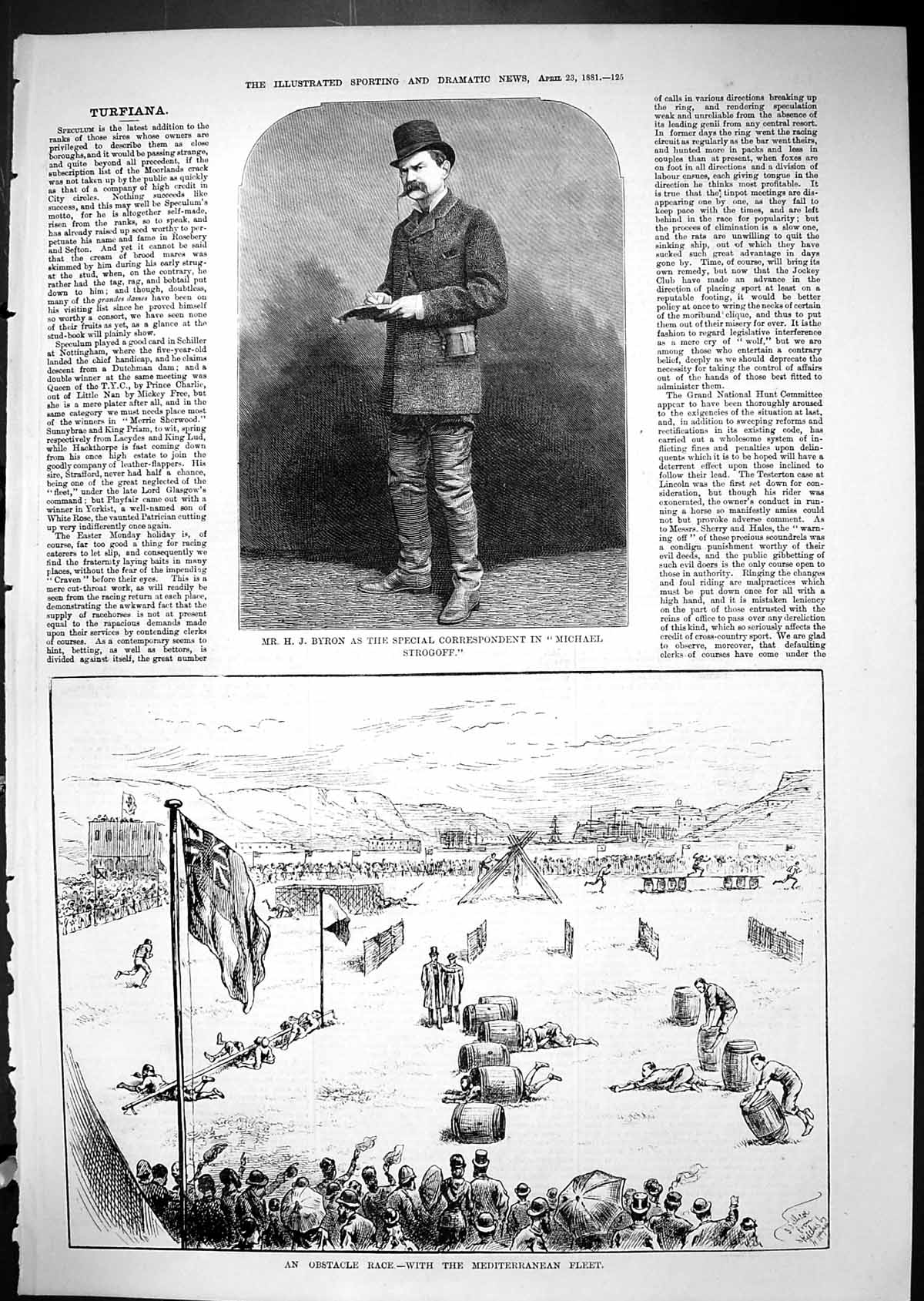 Old Mr Byron Correspondent Michael Strogoff 1881 Obstacle Race Meditt Victorian
