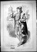 Old Antique Print 1881 Portrait Mr Wilson Barrett Mercutio Theatre Actor 19th