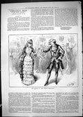 Original Old Antique Print 1881 Minuet Dance Belle'S Stratagem Romance Dancing