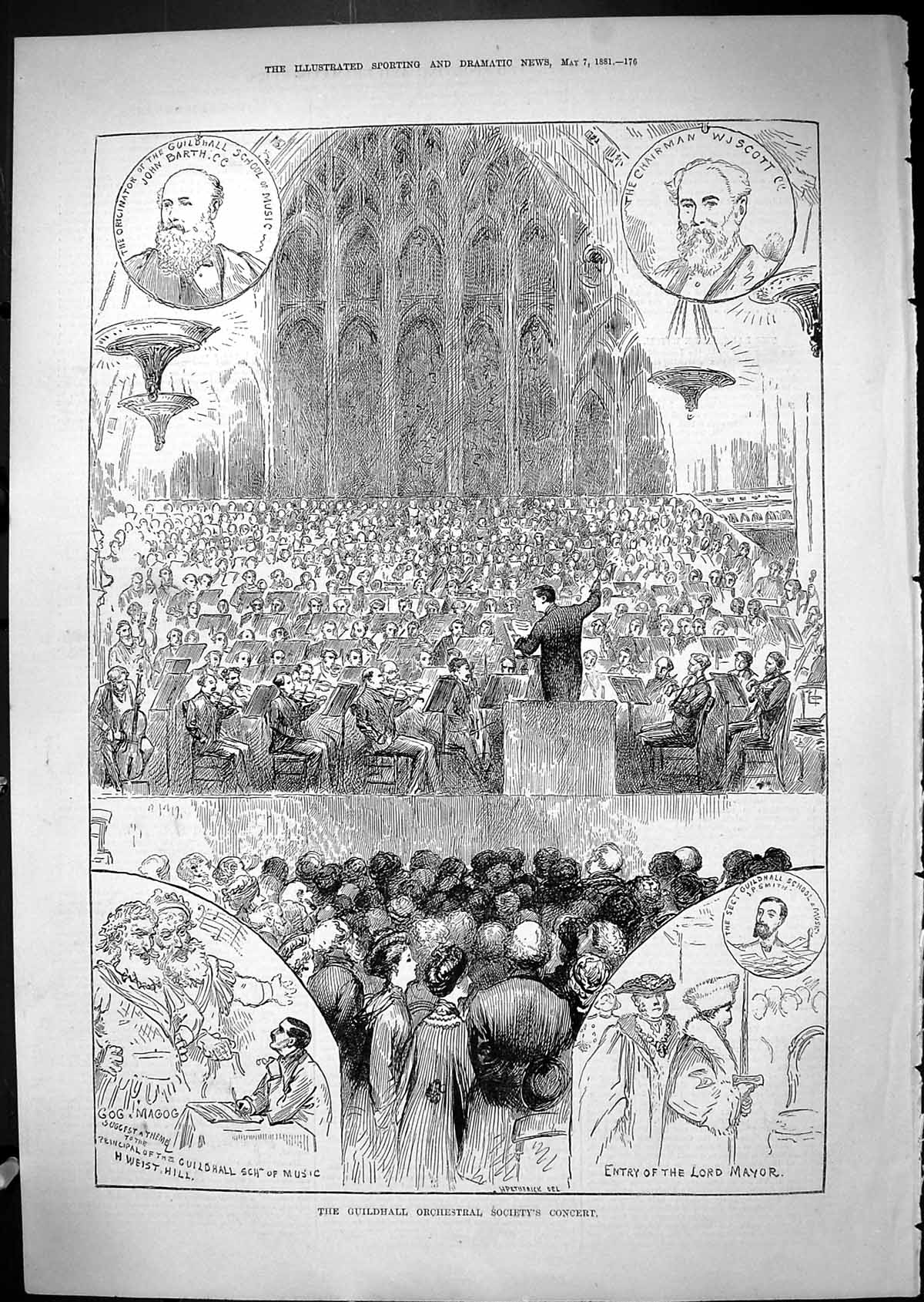Old Guildhall Orchestral Soceity Concert John Barth Scott Mayor 1881 Victorian
