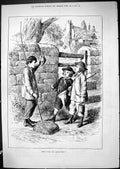 Antique Old Print 1881 Fishing Envy Did You Catch That Children Angling Fish