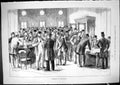 Original Old Antique Print 1881 Men Comparing Tattersall'S Horse Sale Victorian