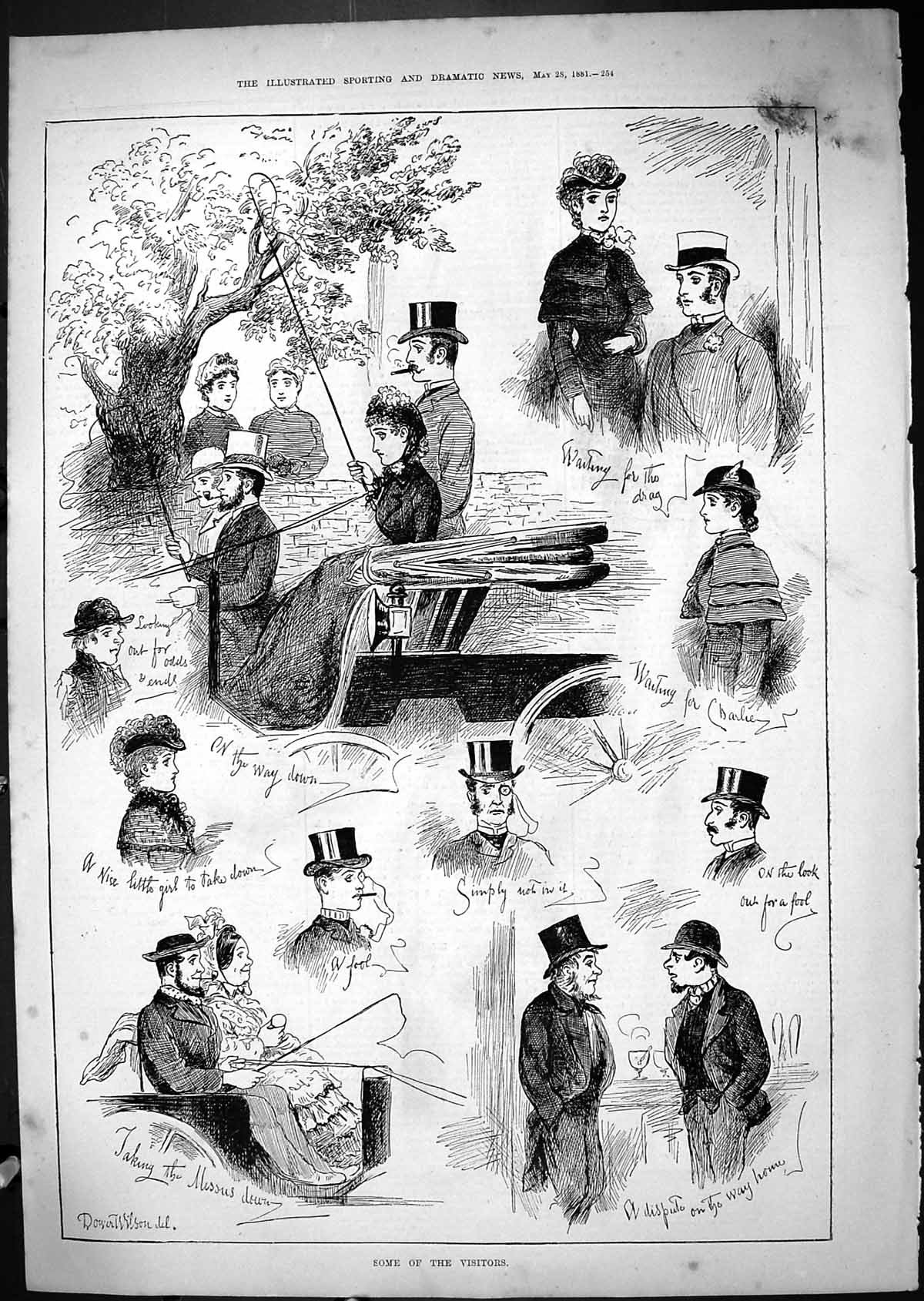 Old Antique Print 1881 Derby Horse Racing Visitors Spectators Transport 19th