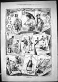 Antique Old Print 1881 Correct Cards Knave Hearts Derby Dog Chicken Comedy 19th