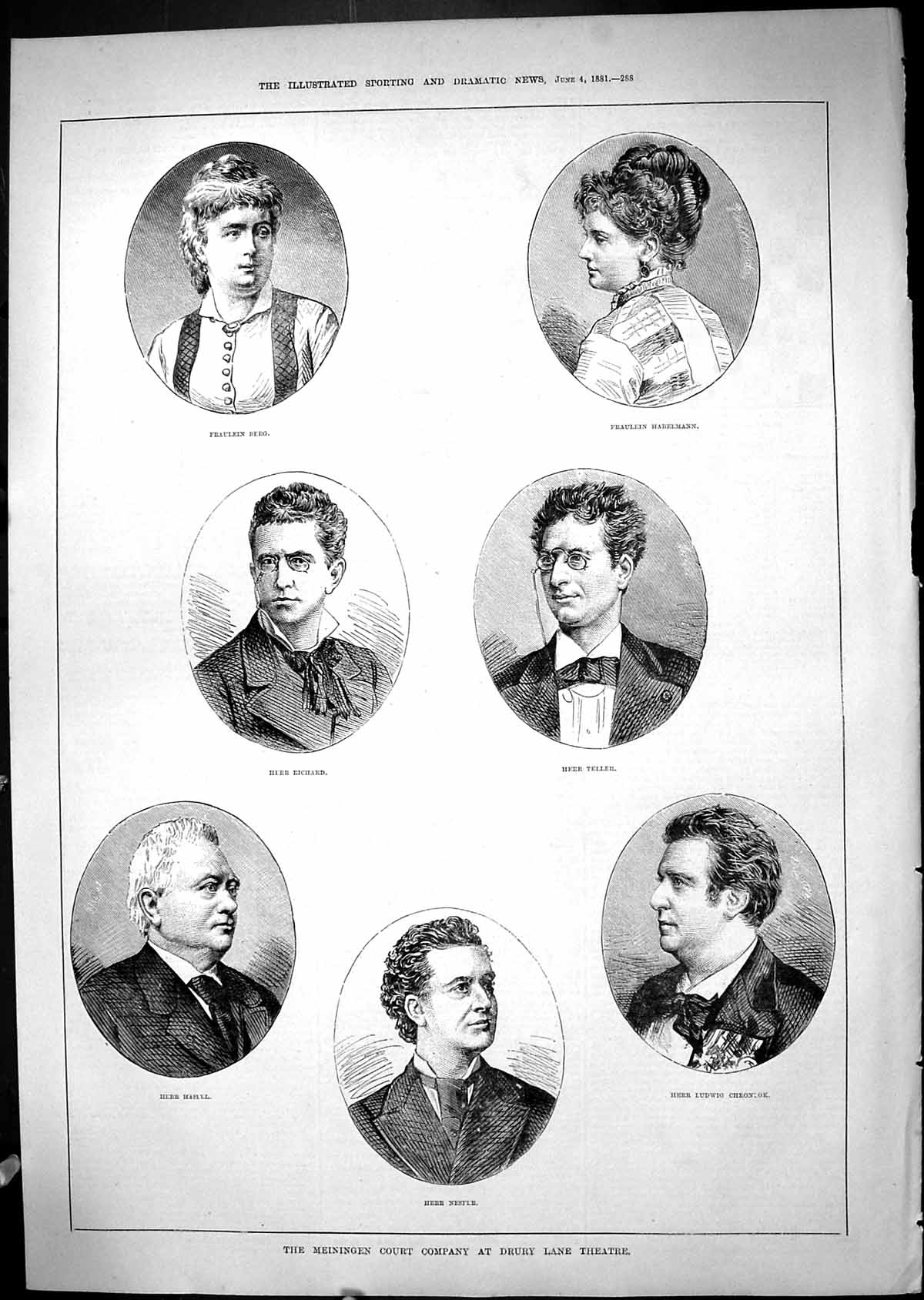 Old Meiningen Court Drury Theatre Berg Richard Habelmann Teller Nespe