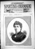 Original Old Antique Print Portrait Miss Agnes Ross Beautiful Woman 1881 19th
