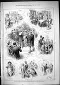 Antique Print 1881 Opening International Woollen Exhibition Crystal Palace 19th
