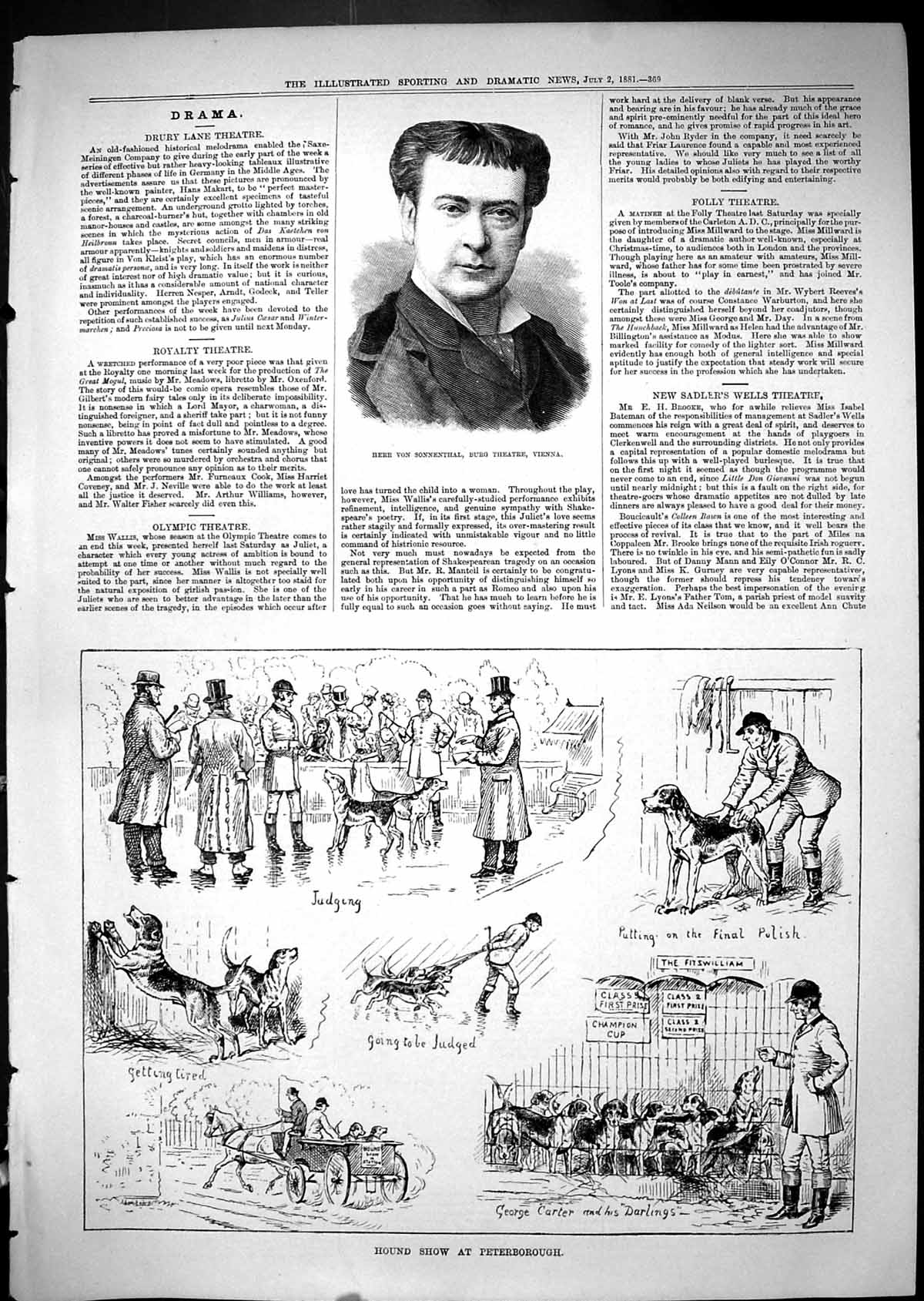 Old Hound Dog Show Peterborough 1881 Portrait Herr Sonnenthal Burg Th Victorian