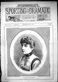 Old Antique Print Portrait Miss Comyns Globe Theatre Beautiful Woman 1881 19th