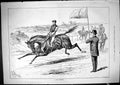 Antique Old Print 1881 Hot Chestnut Horse Racing Jockeys Finish Line Sport 19th