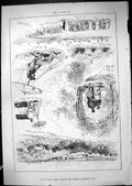 Antique Old Print 1881 Siers Camp Glen Albyn Marching Rifle Shooting Sport 19th