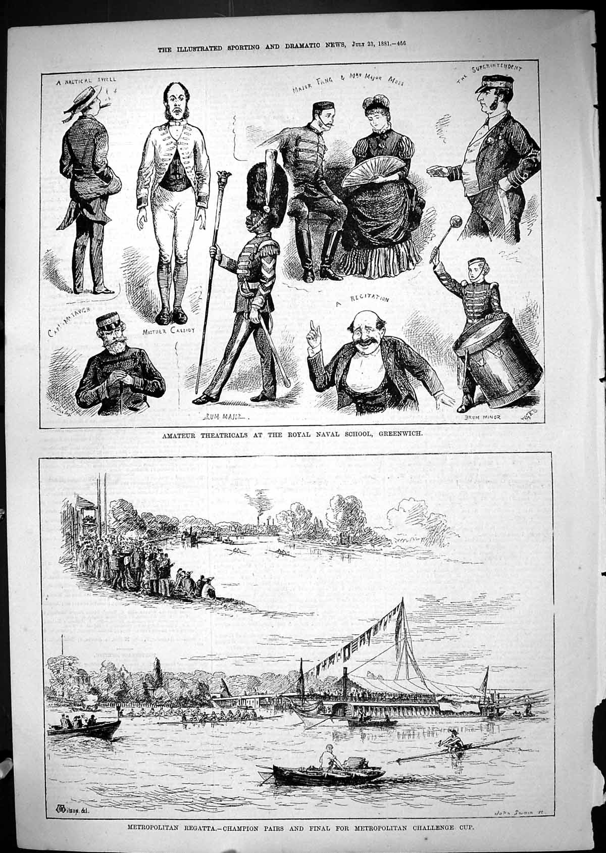 Old Metropolitan Regatta Boat Race Theatricals Royal Naval School Gre