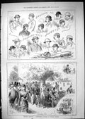 Old Antique Print 1881 Amateur Professional Jockeys Prince'S Ground Sport 19th