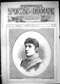 Original Old Antique Print 1881 Portrait Miss Violet Temple Beautiful Woman