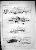 Antique Print 1881 Garrison Regatta Chatham Boats Race Sailing Duck Hunting