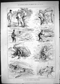 Antique Print 1881 Toiling Trout Fishers Monmouthshire Fishing Angling Fish