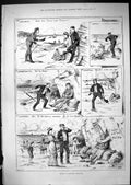 Old Antique Print 1881 Seaside Romance Rivals Jealousy Story Beach Scene 19th