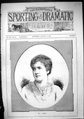 Original Old Antique Print 1881 Portrait Miss Denman Beautiful Woman Victorian
