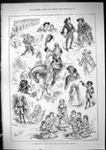 Antique Old Print Claude Duval Comic Opera Olympic Theatre Scene 1881 Swain