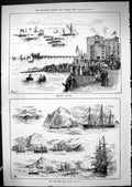 Antique Old Print 1881 Hastings Regatta Boats Mediterranean Fleet Ships Swain