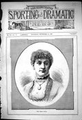 Old Print 1881 Portrait Miss Grace Edgar Beautiful Woman Locket Necklace 19th