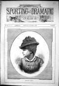 Original Old Antique Print 1881 Portrait Miss Elly Warnots Beautiful Woman 19th