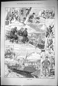 Old 1881 Coming Home Passenger Ship Transport Carriage Mountain Climb Victorian