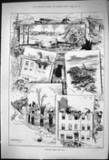 Old 1881 Sketch Gale London River Thames Burlington Grosvenor Hyde Pa Victorian