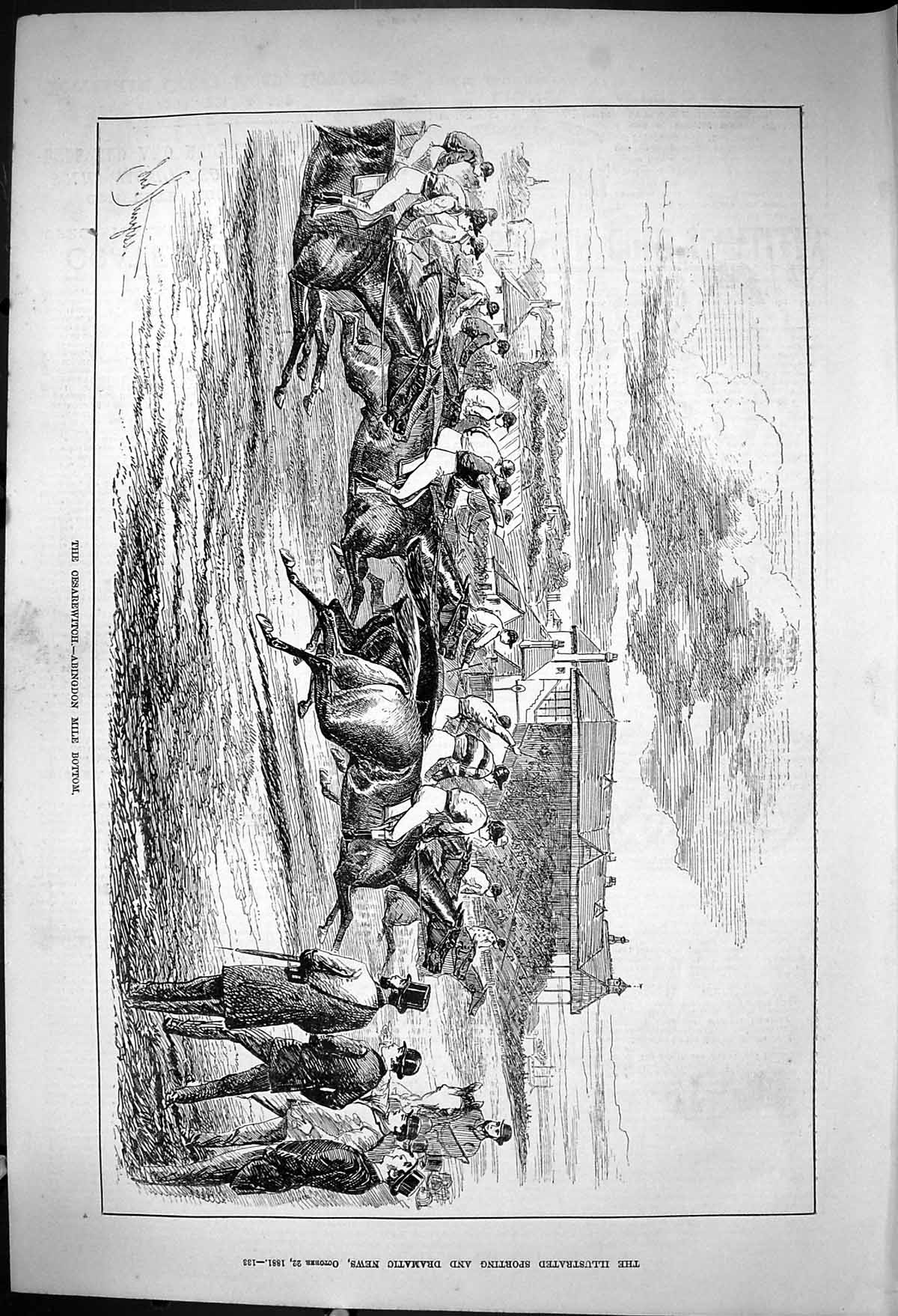 Old 1881 Cesarewitch Horse Racing Sport Abingdon Mile Bottom Jockeys Victorian