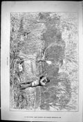 Antique Old Print 1881 Snipe Shooting Hunting Birds Dog Huntsman Sport Swain