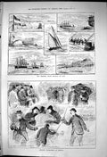 Old 1881 Angling Tournament Hendon Channel Fleet Regatta Vigo Sailing Victorian