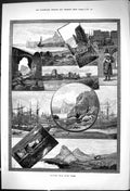 Old 1881 Wales Ships Harbour Fisherlady Cliffs Castle Ruins Architect Victorian