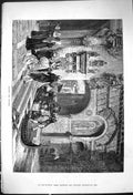 Old Antique Print 1881 Scene Leaving Convent Canal Boat Passengers Nuns 19th