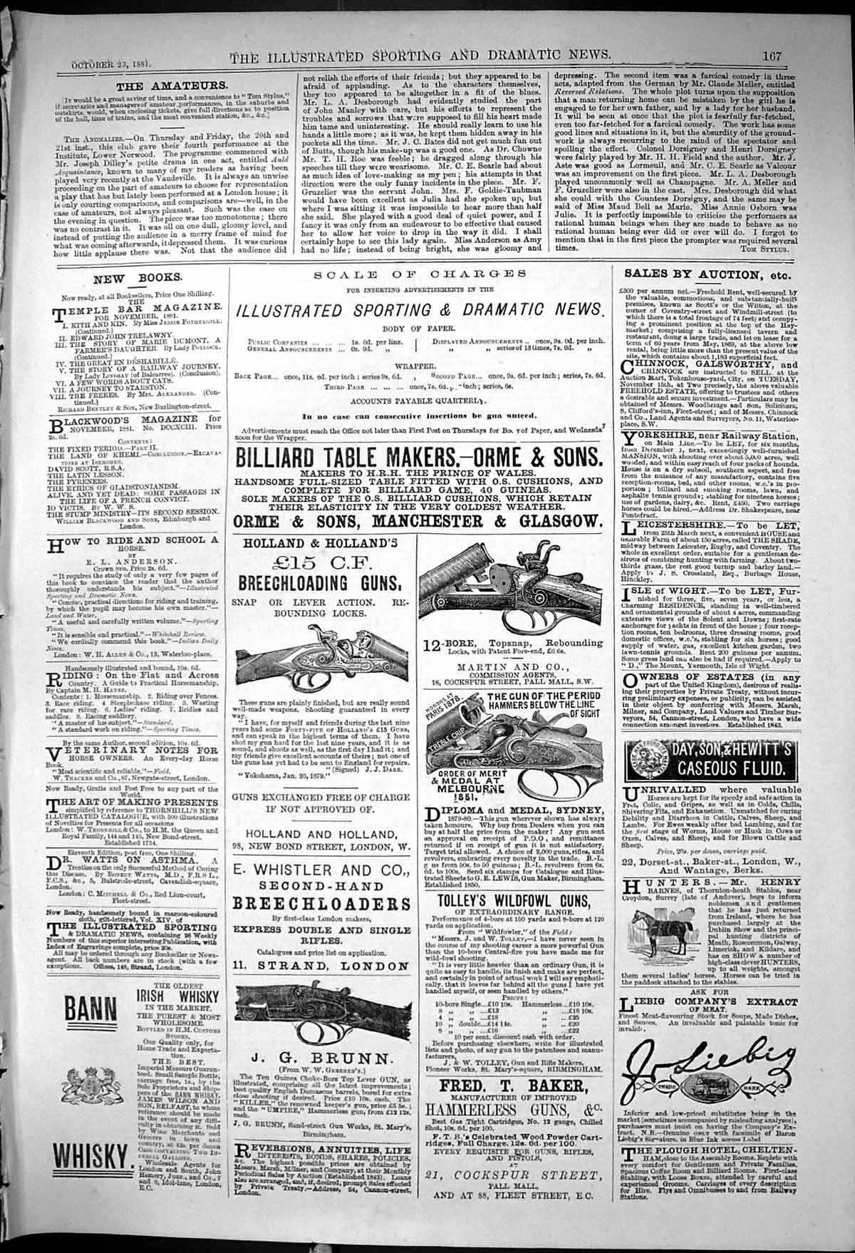 Antique Old Print 1881 Orme Billaird Holland Brunn Guns Liebig Extract Meat