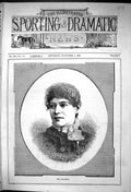 Original Old Antique Print 1881 Portrait Miss Mortimer Beautiful Woman 19th