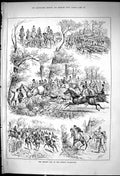 Old 1881 Opening Day Queen'S Staghounds Hunting Sport Horses John Swa Victorian