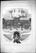 Original Old Antique Print 1881 Military Drama Milan Siers War Entertainement