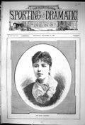 Original Old Antique Print 1881 Portrait Miss Helen Armstrong Beautiful Woman