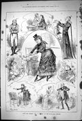 Antique Print 1881 Plot Passion Lesson Haymarket Theatre Actors John Swain 19th