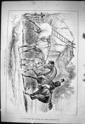 Old 1881 Horses Hunting Sport Huntsmen Done Turn Fresh Daisy John Swa Victorian