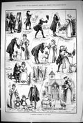Old Antique Print 1881 Pastoral Symphony Romance Sheep Church Milk-Maid 19th