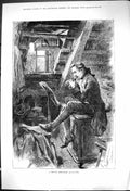 Original Old Antique Print 1881 Private Rehearsal Man Musical Instrument Wehle