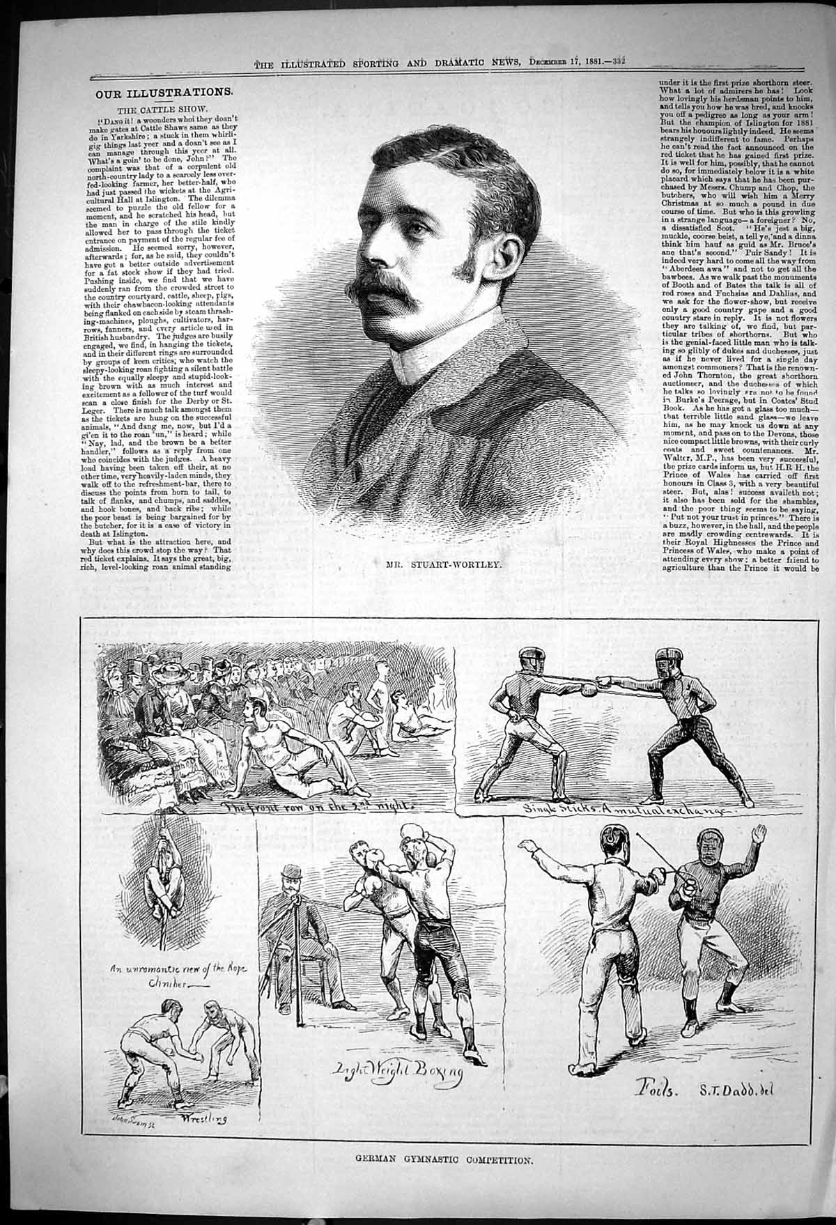 Old 1881 Mr Stuart-Wortley German Gymnastic Competition Boxing Fencin Victorian