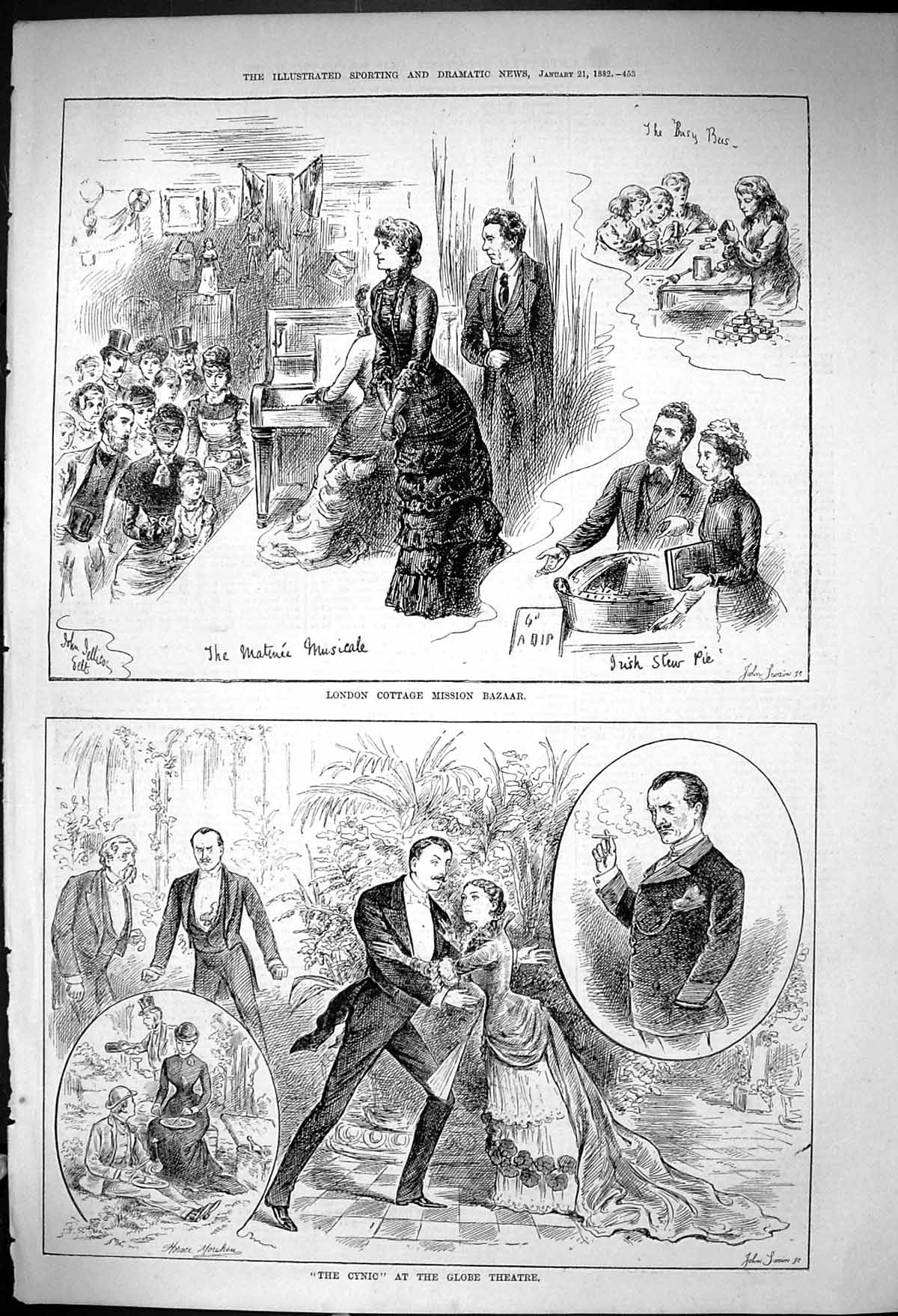 Old 1882 London Cottage Mission Bazaar Irish Stew Pie Cynic Globe The Victorian