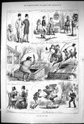 Old 1882 Boys Home Eton School-Boys Hunting Horse Pantomime Comedy Sw Victorian